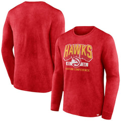 Atlanta Hawks Front Court Press Snow Wash Long Sleeve T-Shirt - Heather Red on sale