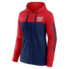 Washington Nationals Women's City Ties Hoodie Full-Zip Sweatshirt Red/Navy