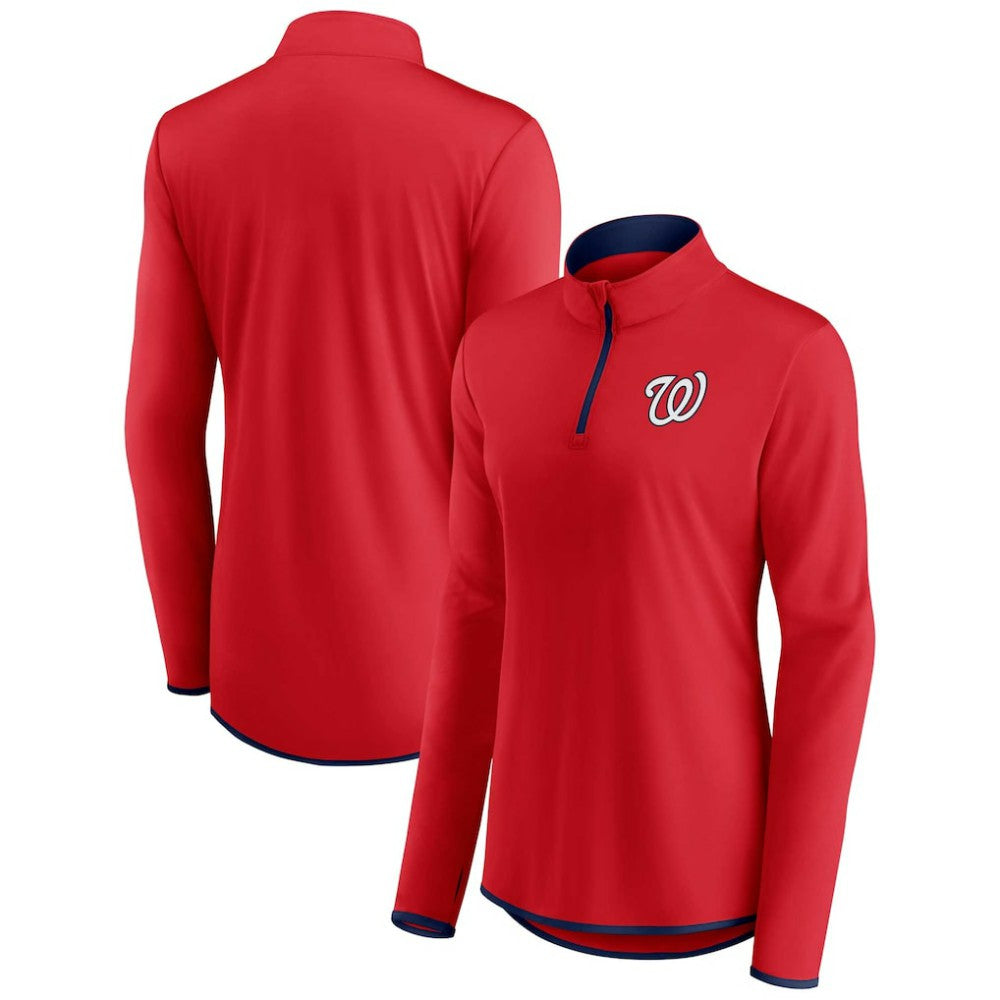 Washington Nationals Women's Corner Quarter-Zip Top Red