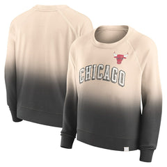 Chicago Bulls Women's Lounge Arch Raglan Pullover Sweatshirt - Tan/Black cheap