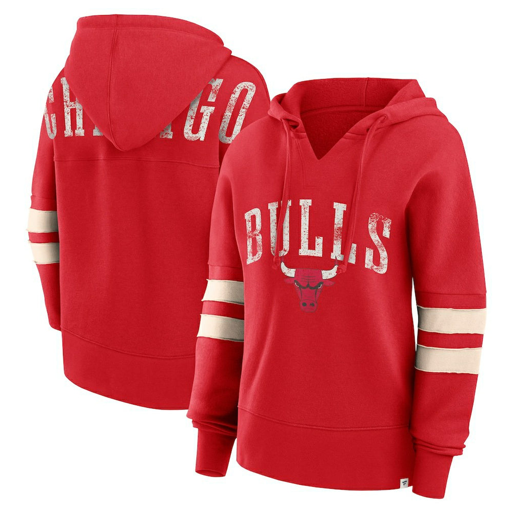 Chicago Bulls Women's Bold Move Dolman V-Neck High Hip Hoodie - Red sale