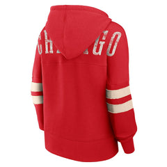 Chicago Bulls Women's Bold Move Dolman V-Neck High Hip Hoodie - Red sale