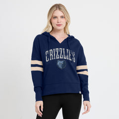 Memphis Grizzlies Women's Bold Move Dolman V-Neck High Hip Hoodie - Navy sale