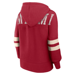 Miami Heat Women's Bold Move Dolman V-Neck High Hip Hoodie - Red for sale