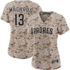 Manny Machado San Diego Padres Women's USMC Alternate Replica Player Jersey Camo