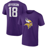 Justin Jefferson Minnesota Vikings Icon Player Name & Number T-Shirt - Purple sale