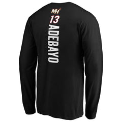 Bam Adebayo Miami Heat Playmaker Team Name & Number Long Sleeve T-Shirt - Black cheap