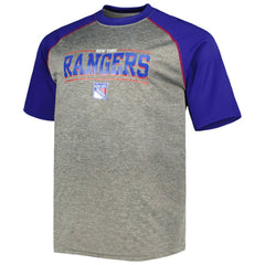 Mika Zibanejad New York Rangers Fanatics Big & Tall Contrast Raglan Name & Number T-Shirt - Heather Gray/Blue T-shirts