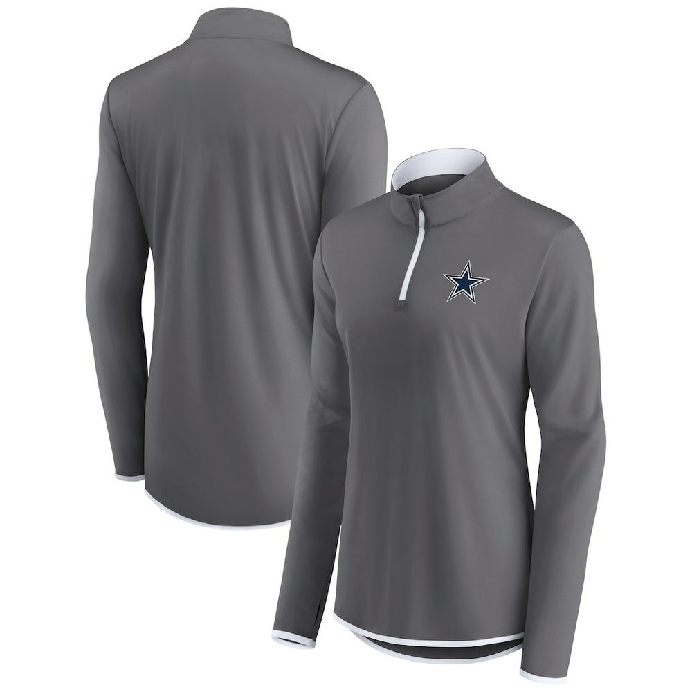 Dallas Cowboys Women's Corner Long Sleeve 1/4 Zip Top - Gray online
