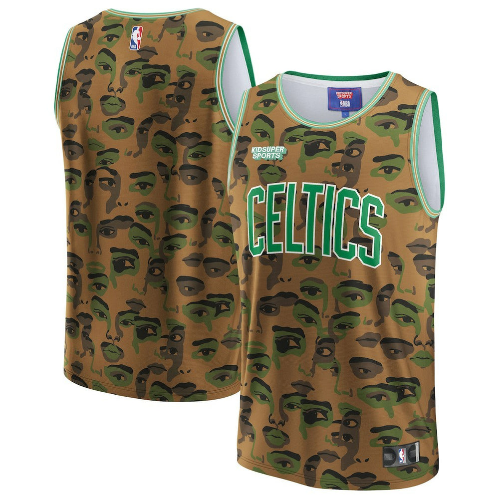 Boston Celtics NBA & KidSuper Studios Unisex Hometown Jersey - Brown shop
