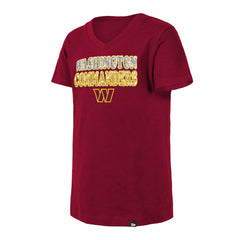 Washington Commanders New Era Girls Youth Reverse Sequin V-Neck T-Shirt - Burgundy outlet