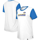 Los Angeles Rams New Era Women's Third Down Colorblock T-Shirt - White/Royal discount