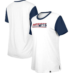 New England Patriots New Era Women's Third Down Colorblock T-Shirt - White/Navy cheap