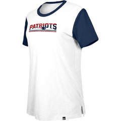New England Patriots New Era Women's Third Down Colorblock T-Shirt - White/Navy cheap