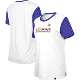 Minnesota Vikings New Era Women's Third Down Colorblock T-Shirt - White/Purple sale