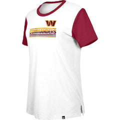 Washington Commanders New Era Women's Third Down Colorblock T-Shirt - White/Burgundy outlet