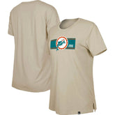 Miami Dolphins New Era Women's Third Down Historic T-Shirt - Tan discount