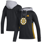 Boston Bruins adidas Women's Refresh Skate Lace AEROREADY Pullover Hoodie - Black Hoodies