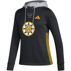Boston Bruins adidas Women's Refresh Skate Lace AEROREADY Pullover Hoodie - Black Hoodies