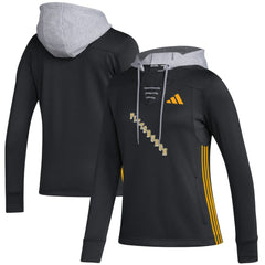 Pittsburgh Penguins adidas Women's Refresh Skate Lace AEROREADY Pullover Hoodie - Black Hoodies
