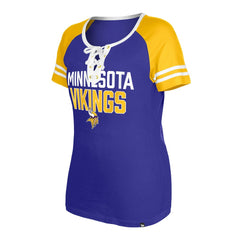 Minnesota Vikings New Era Women's Raglan Lace-Up T-Shirt - Purple outlet