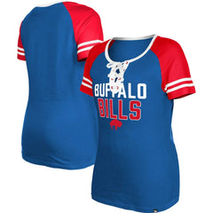 Buffalo Bills New Era Women's Throwback Raglan Lace-Up T-Shirt - Royal outlet