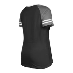 Las Vegas Raiders New Era Women's Raglan Lace-Up T-Shirt - Black outlet