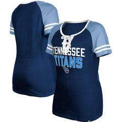 Tennessee Titans New Era Women's Raglan Lace-Up T-Shirt - Navy sale
