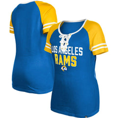 Los Angeles Rams New Era Women's Raglan Lace-Up T-Shirt - Royal sale