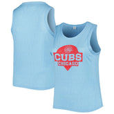 Chicago Cubs Soft as a Grape Women's Plus Size High Neck Tri-Blend Tank Top Royal