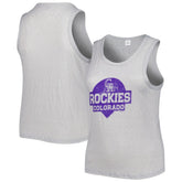 Colorado Rockies Soft as a Grape Women's Plus Size High Neck Tri-Blend Tank Top Gray