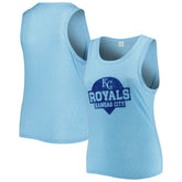 Kansas City Royals Soft as a Grape Women's Plus Size High Neck Tri-Blend Tank Top Royal