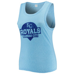 Kansas City Royals Soft as a Grape Women's Plus Size High Neck Tri-Blend Tank Top Royal