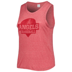 Los Angeles Angels Soft as a Grape Women's Plus Size High Neck Tri-Blend Tank Top Red