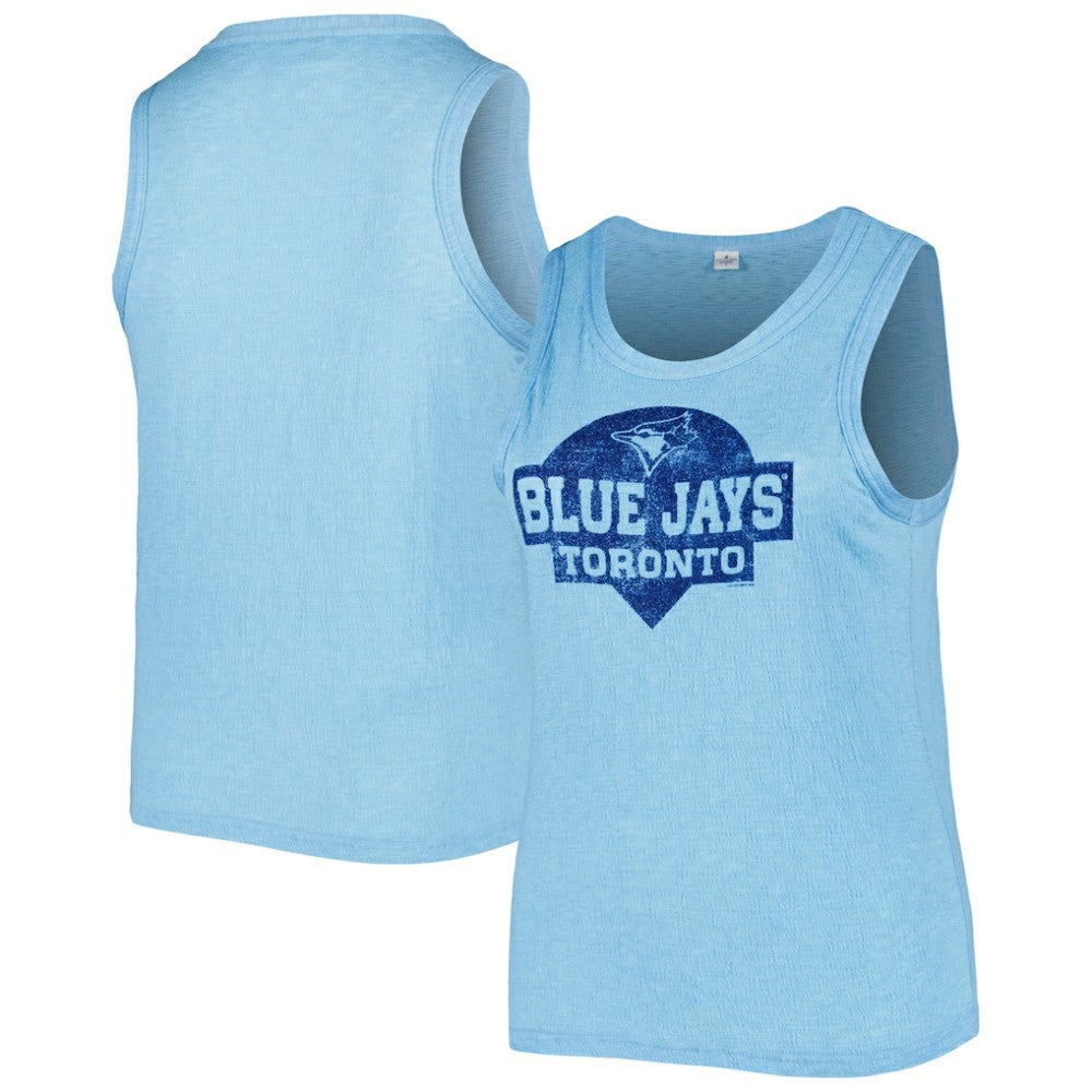 Toronto Blue Jays Soft as a Grape Women's Plus Size High Neck Tri-Blend Tank Top Royal
