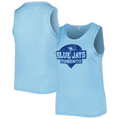 Toronto Blue Jays Soft as a Grape Women's Plus Size High Neck Tri-Blend Tank Top Royal