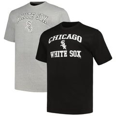 Chicago White Sox Profile Big & Tall T-Shirt Combo Pack Black/Heather Gray