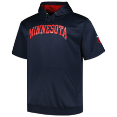 Minnesota Twins Profile Big & Tall Contrast Short Sleeve Pullover Hoodie Navy