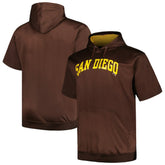 San Diego Padres Profile Big & Tall Contrast Short Sleeve Pullover Hoodie Brown