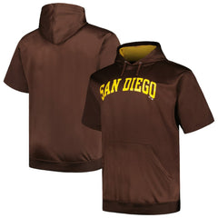 San Diego Padres Profile Big & Tall Contrast Short Sleeve Pullover Hoodie Brown
