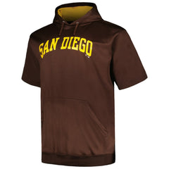 San Diego Padres Profile Big & Tall Contrast Short Sleeve Pullover Hoodie Brown