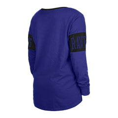 Baltimore Ravens New Era Women's Lace-Up Notch Neck Long Sleeve T-Shirt - Black discount