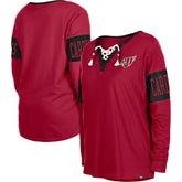 Arizona Cardinals New Era Women's Lace-Up Notch Neck Long Sleeve T-Shirt - Cardinal cheap