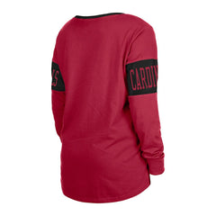 Arizona Cardinals New Era Women's Lace-Up Notch Neck Long Sleeve T-Shirt - Cardinal cheap