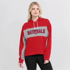 Washington Nationals Women's Filled Stat Sheet Pullover Hoodie Red