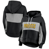 Pittsburgh Pirates Women's Filled Stat Sheet Pullover Hoodie Black