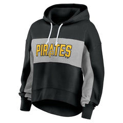 Pittsburgh Pirates Women's Filled Stat Sheet Pullover Hoodie Black