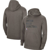 Chicago Bulls Unisex 2023/24 Performance Spotlight On-Court Practice Pullover Hoodie - Olive for sale