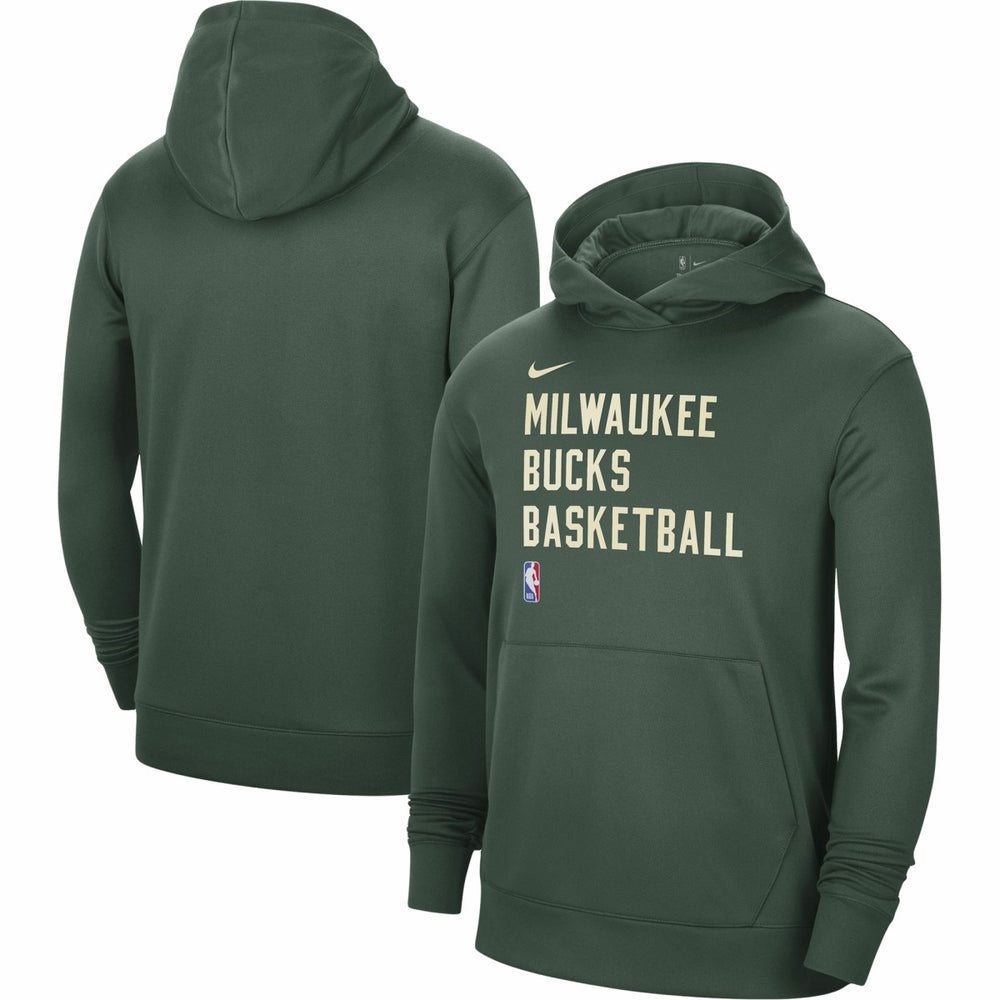 Milwaukee Bucks Unisex 2023/24 Performance Spotlight On-Court Practice Pullover Hoodie - Hunter Green on sale