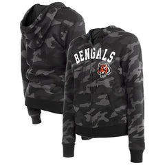 Cincinnati Bengals New Era Women's Camo Full-Zip Hoodie - Black outlet